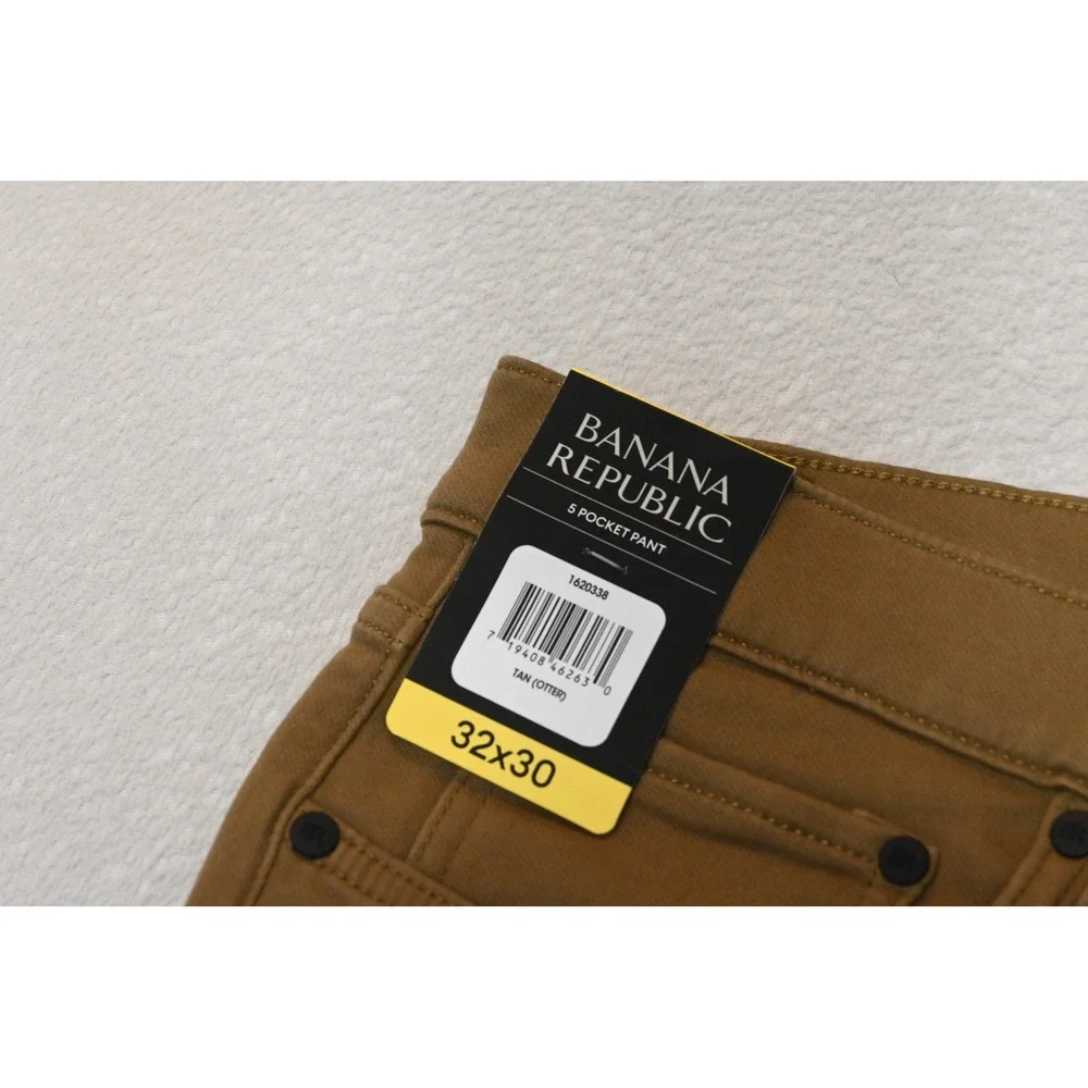 Banana Republic 5 Pocket Pant Mens 32x30 Tan Otter Straight Leg Chino New